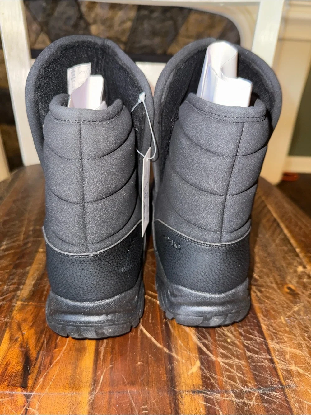 Lands' End Mens Expedition Waterproof Insulated Puffer Snow Boot Sz 8.5M Black